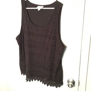 Black shirt with crotchet front